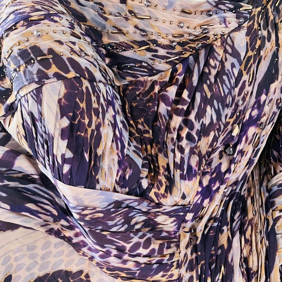 Rare Alberto Makali Silk geometric abstract print cocktail dress size 10 - Picture 4 of 16